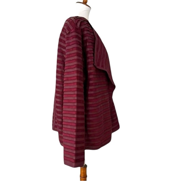 The Limited Wonen Faux Suede Pieced Open Moto Jacket Oxblood Red 2X - Picture 6 of 16